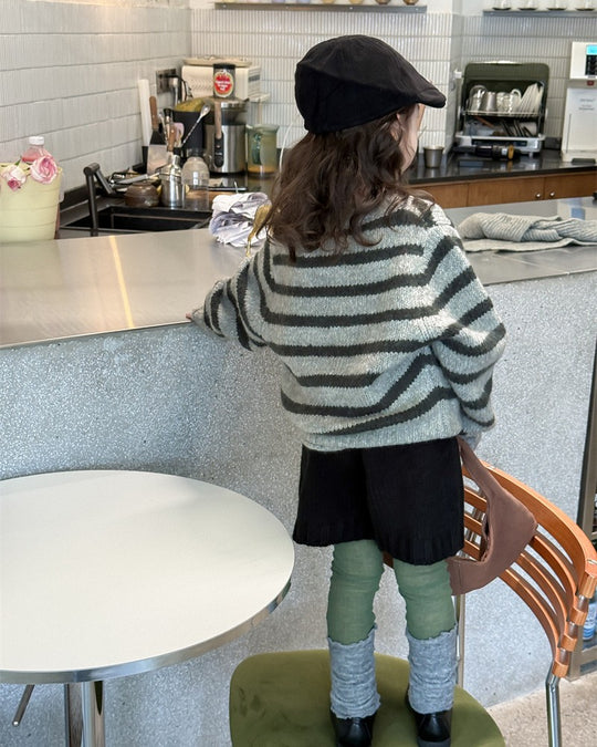 フーディーマフラー付ボーダーニット