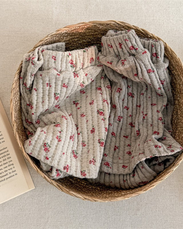 小花柄スカートリブパンツ