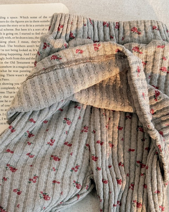 小花柄スカートリブパンツ