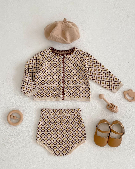 モノグラムジャガードカーディガン