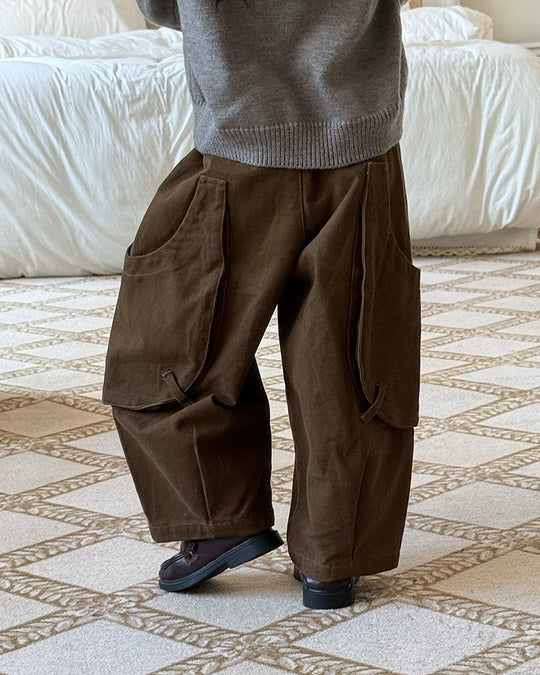 スクープポケット裏起毛ワークパンツ