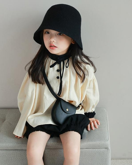 バイカラースモックブラウス