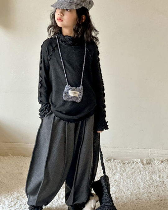 ラグランメロウリブトップス