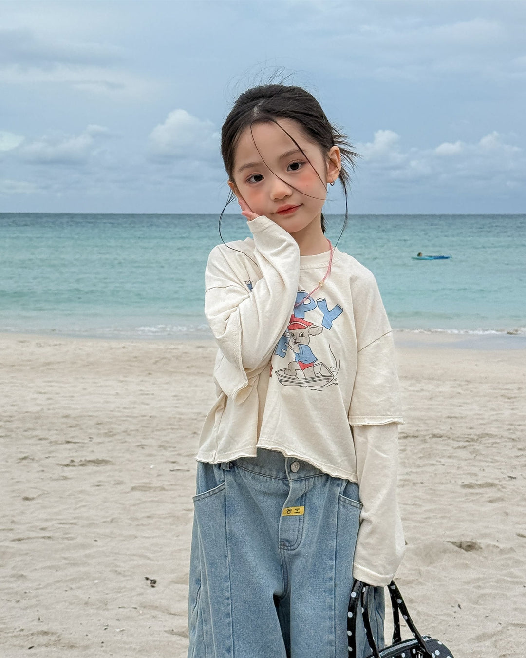 レイヤードショート丈プリントT