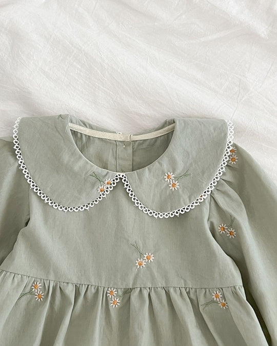 デイジー刺しゅうブラウスロンパース