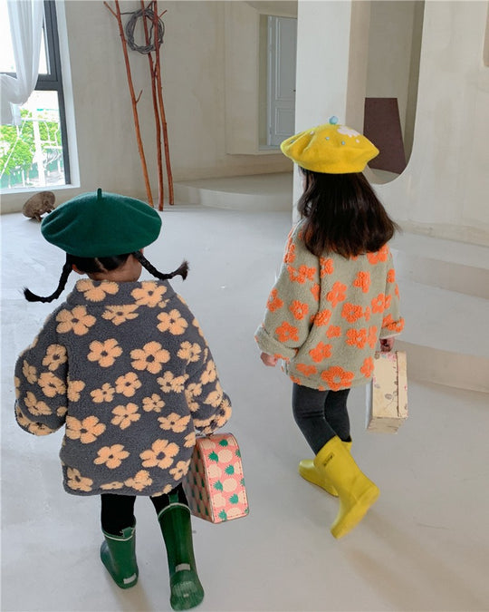 裏起毛フラワーボアV/Nジャケット