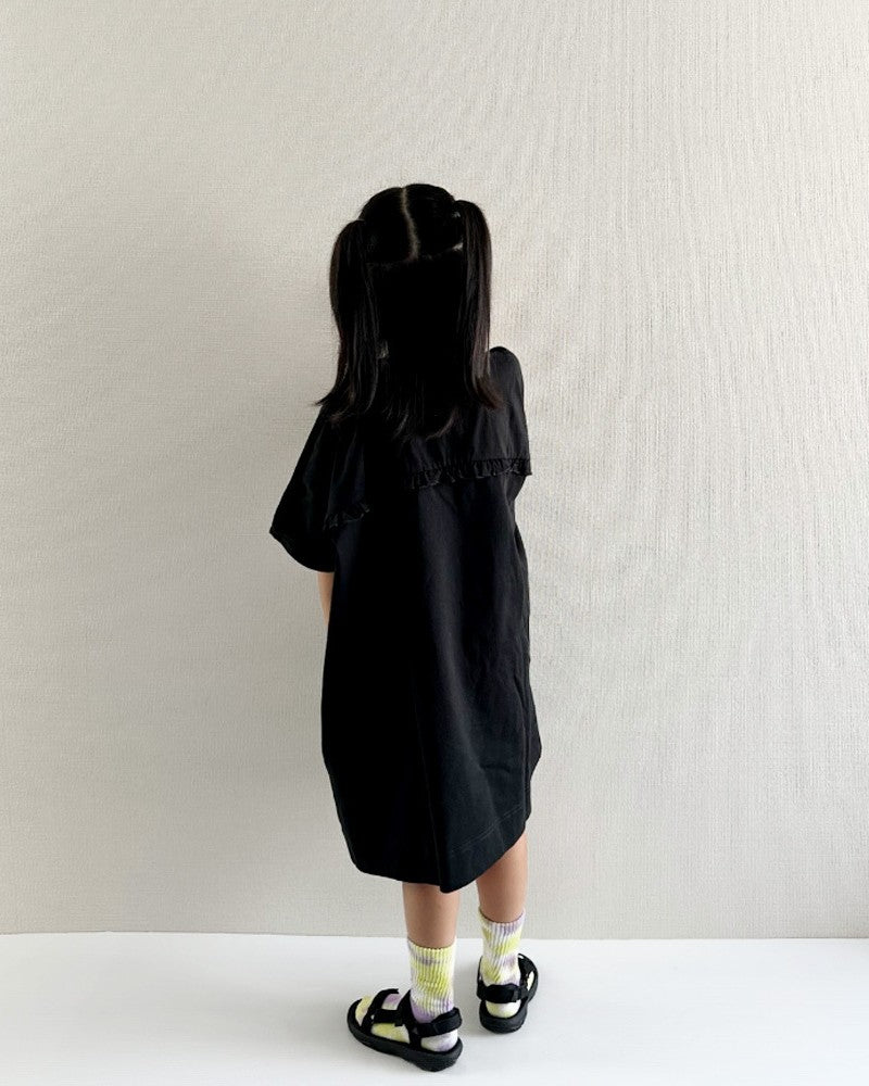 ouiバックフリルTシャツワンピース