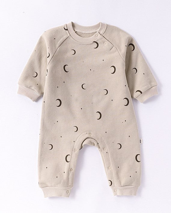 裏フランネルプリントロンパース