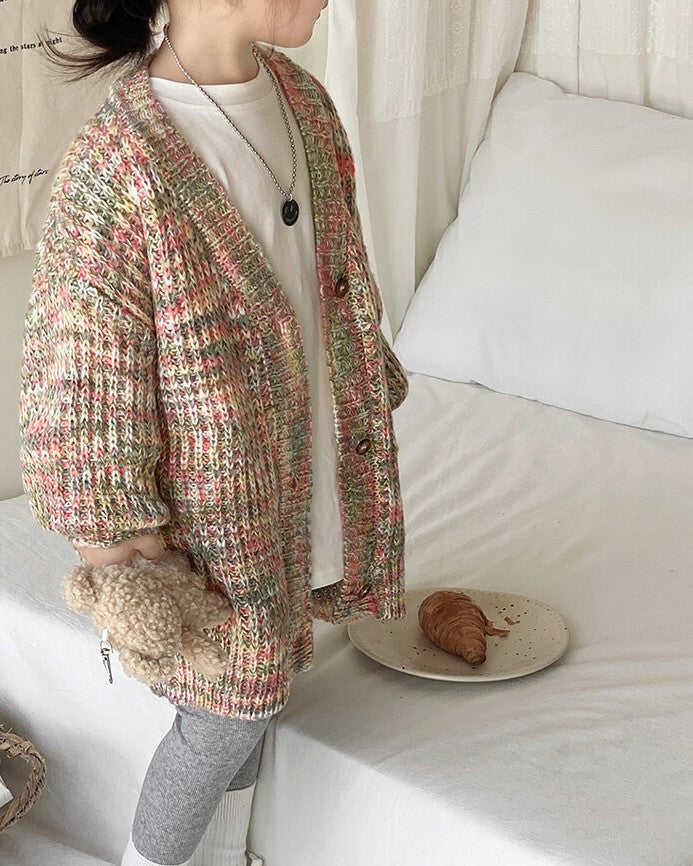 ミックスカラーニットカーディガン