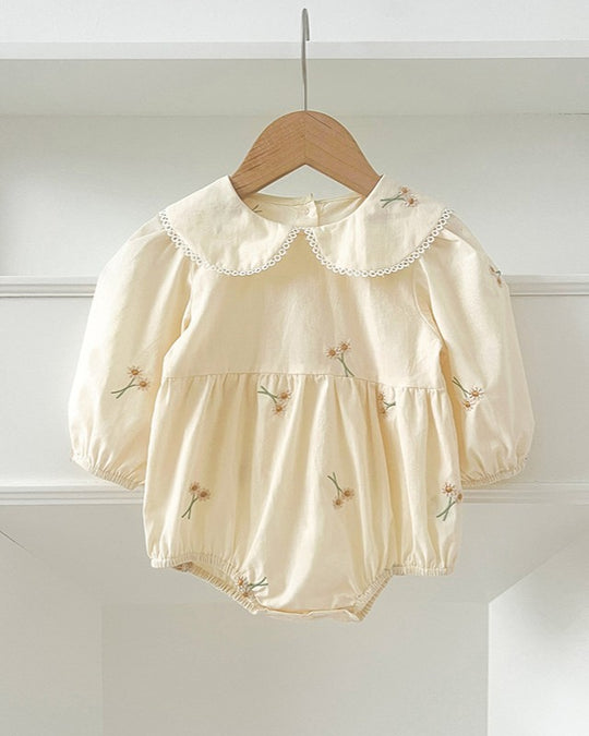 デイジー刺しゅうブラウスロンパース