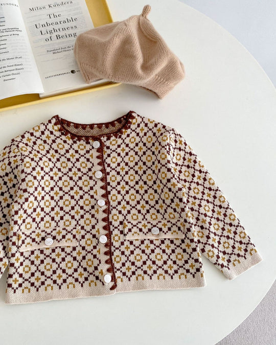 モノグラムジャガードカーディガン