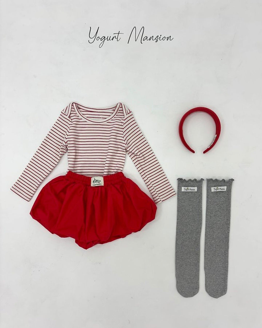 [yogurt mansion]rib stripe T