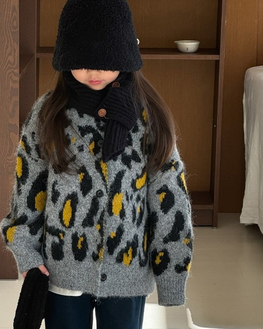 レオパードニットカーディガン