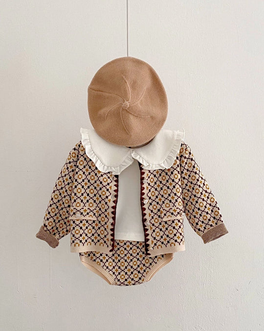 モノグラムジャガードカーディガン