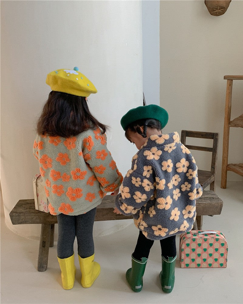 裏起毛フラワーボアV/Nジャケット