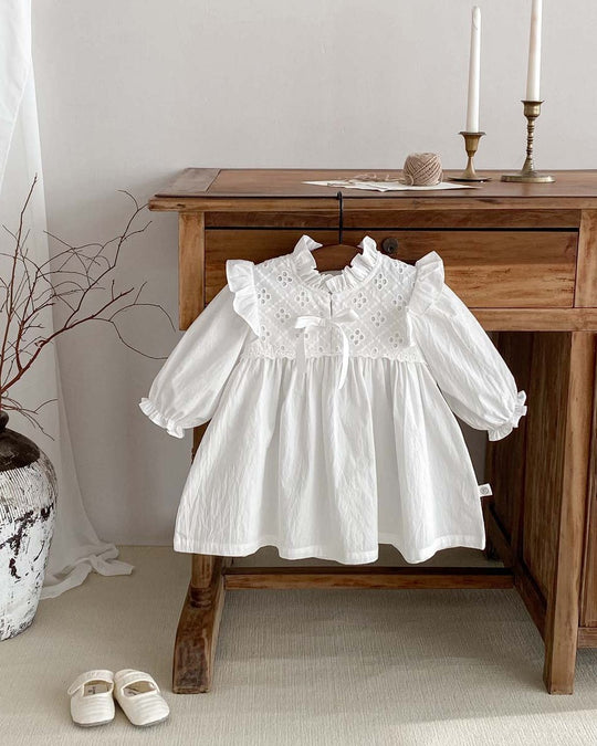 レースビブリボンワンピース