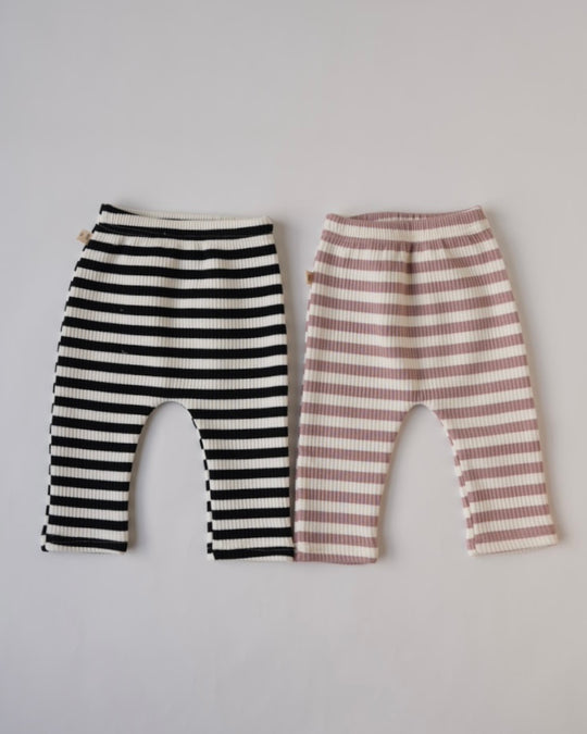 BABY裏起毛ボーダーリブレギンス