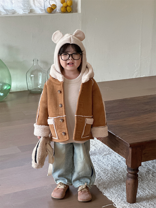 ムートンボアフーディジャケット