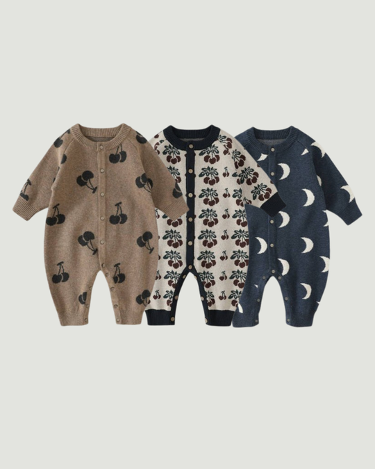 ジャガードニットロンパース