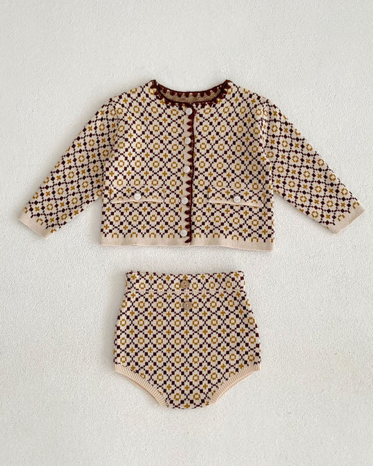 モノグラムジャガードカーディガン