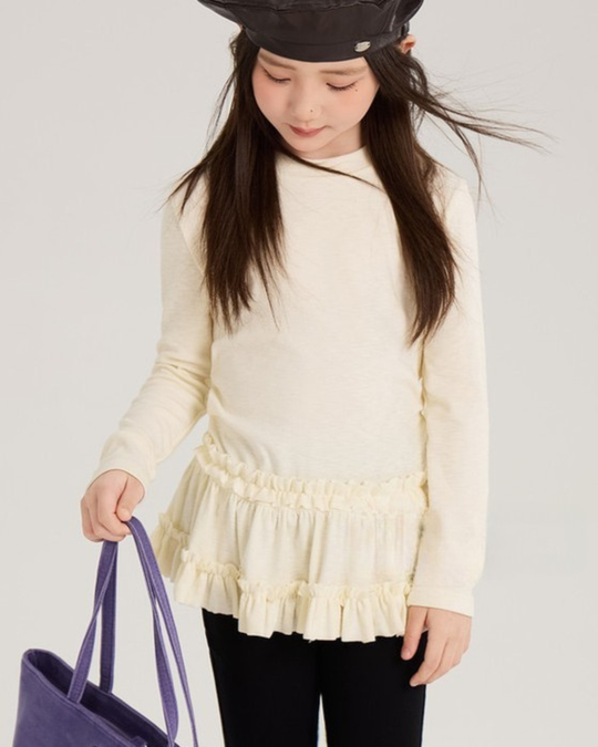 裾フリルトップス