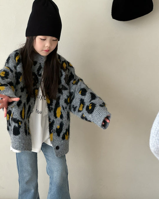 レオパードニットカーディガン