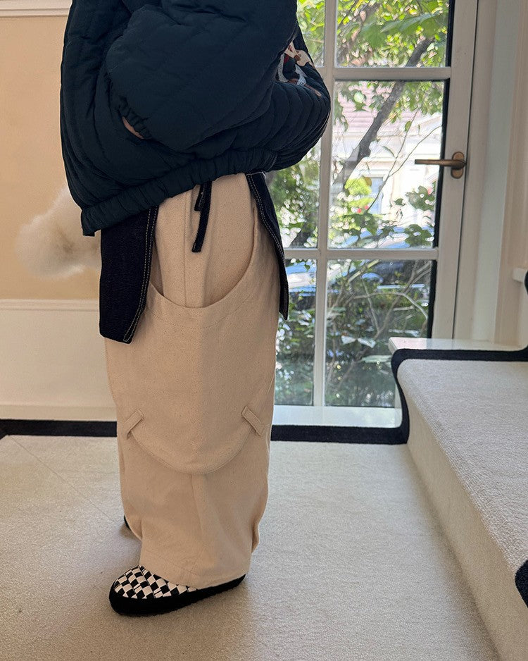 スクープポケット裏起毛ワークパンツ