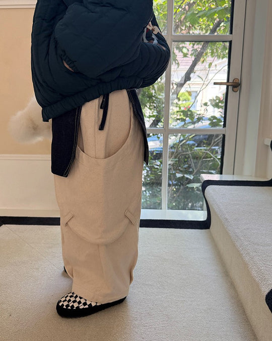 スクープポケット裏起毛ワークパンツ