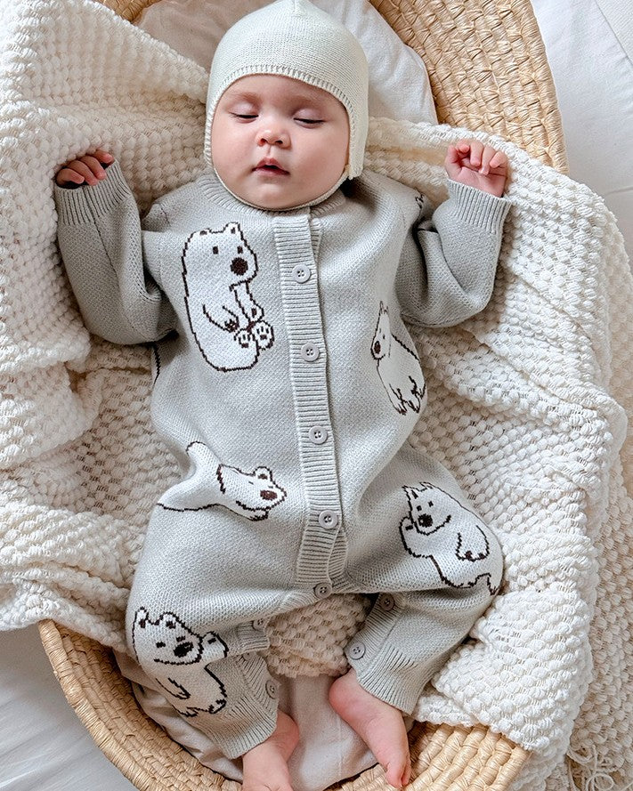 しろくまニットロンパース