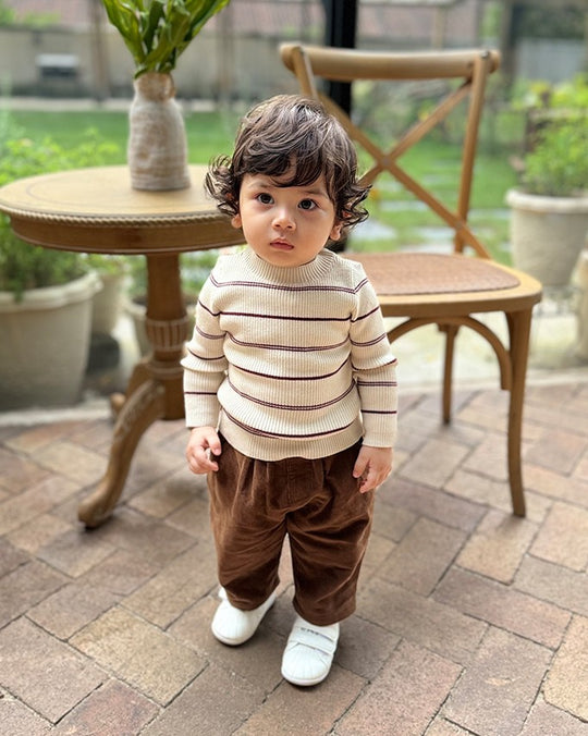 ダブルラインボーダーニット