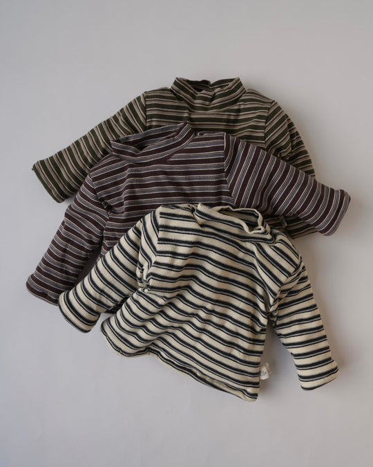 裏起毛マルチボーダートップス