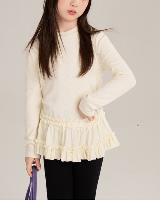 裾フリルトップス