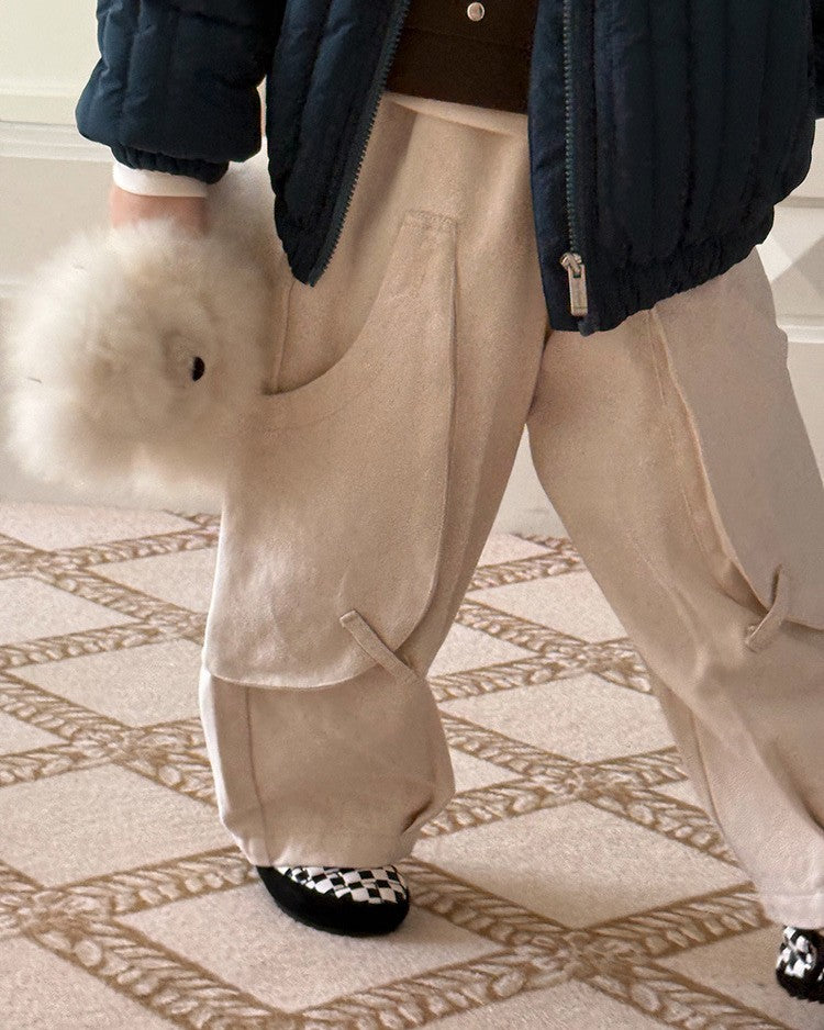 スクープポケット裏起毛ワークパンツ