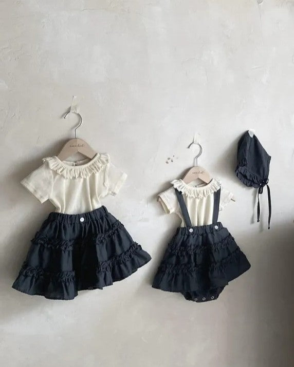 [nunubiel]ribbed frill t-shirts