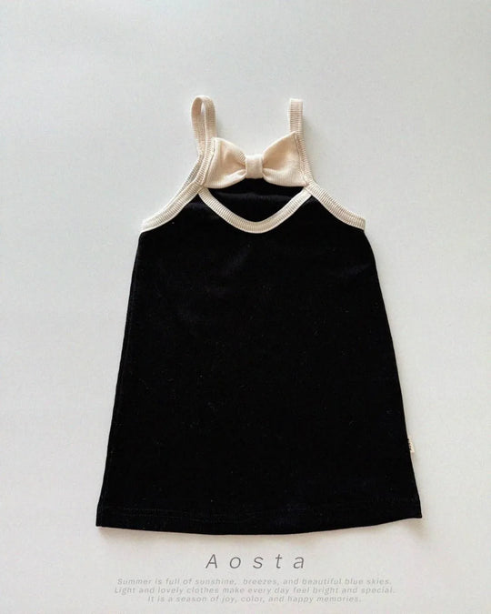 [aosta]lip ribbon dress