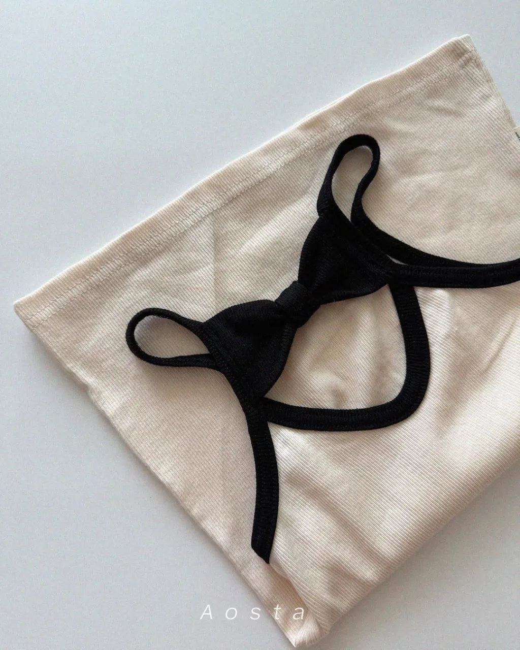 [aosta]lip ribbon dress