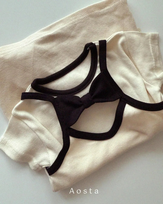 [aosta]lip ribbon dress