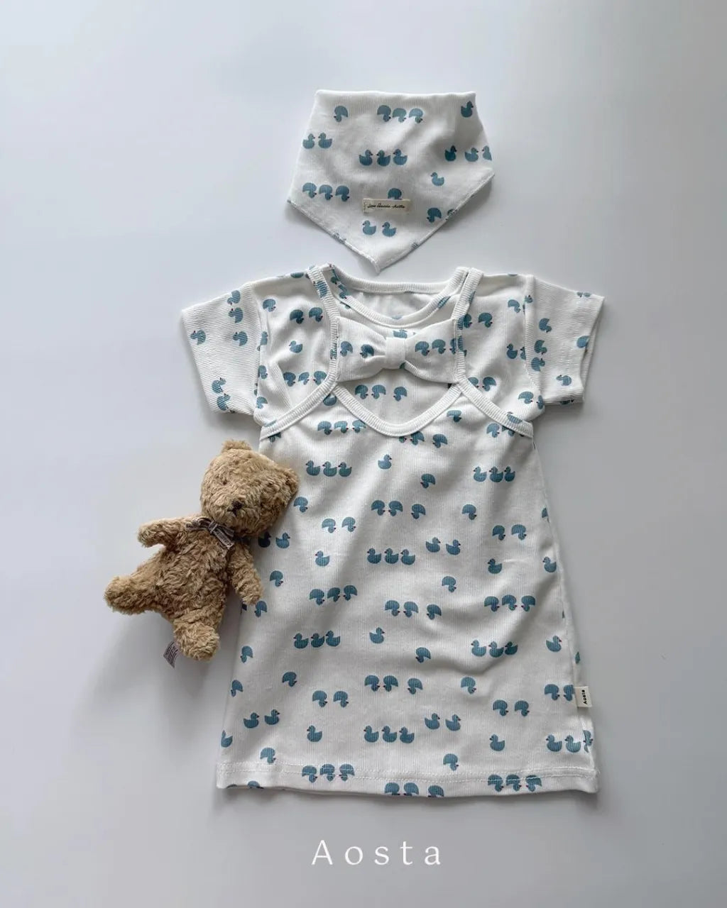 [aosta]lip ribbon dress