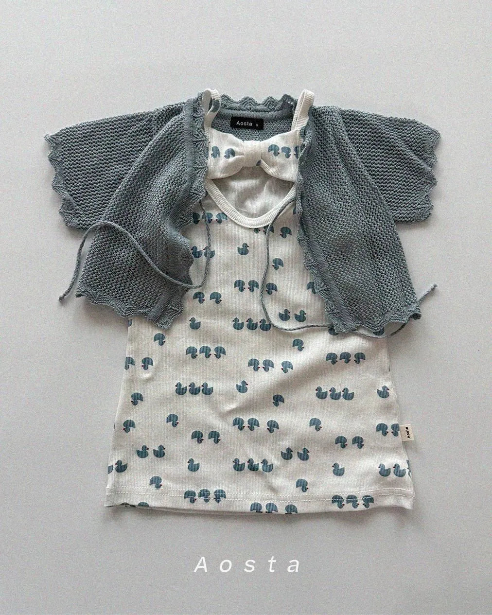 [aosta]lip ribbon dress