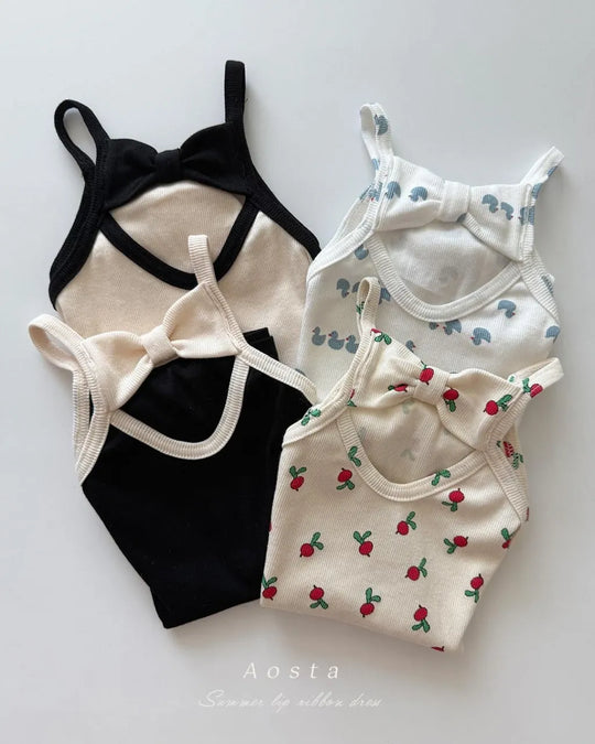 [aosta]lip ribbon dress