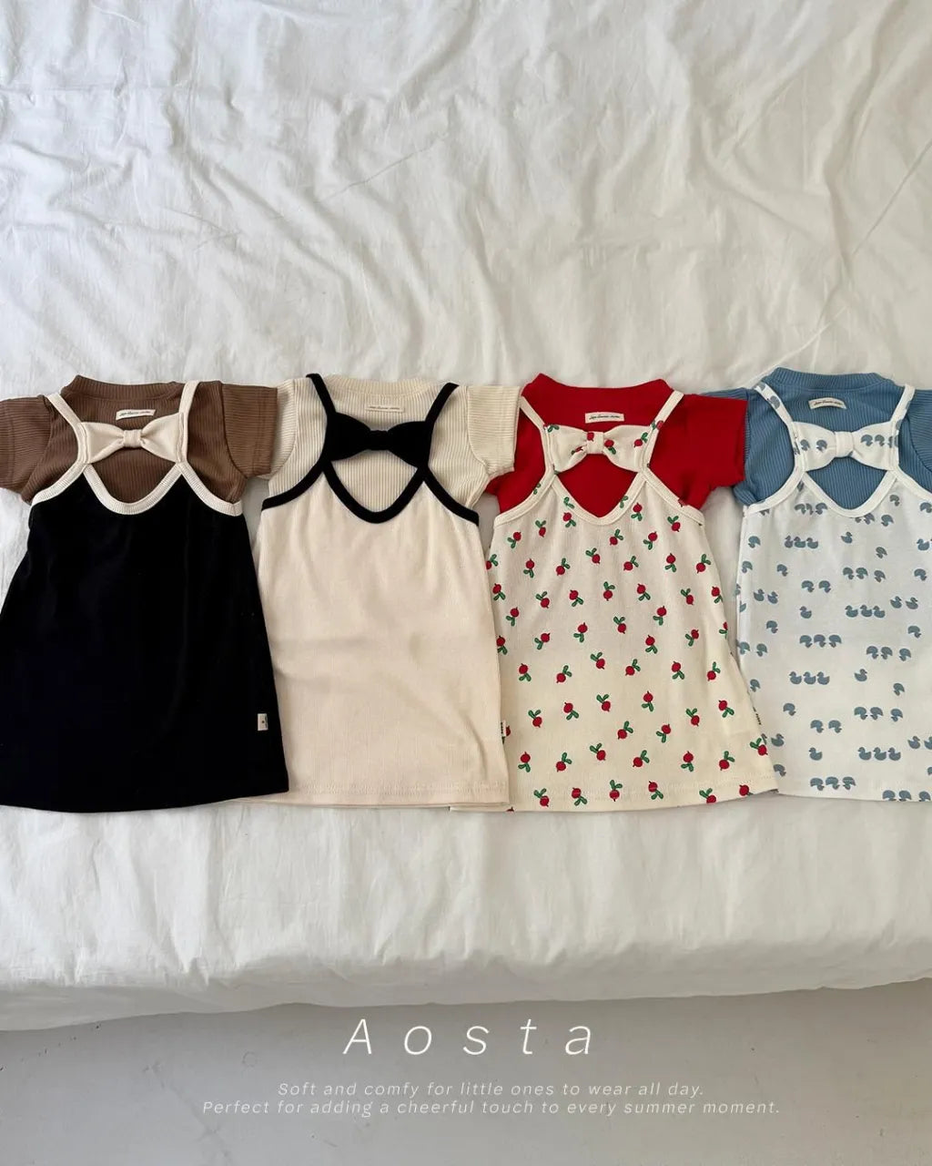 [aosta]lip ribbon dress