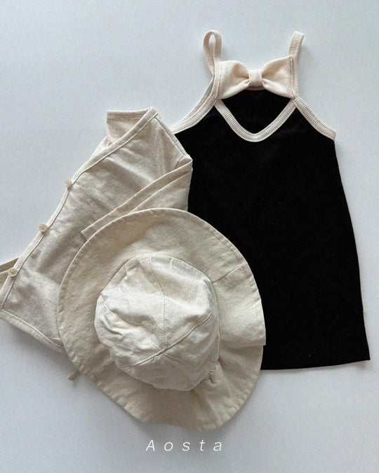 [aosta]lip ribbon dress