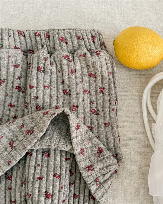 小花柄スカートリブパンツ