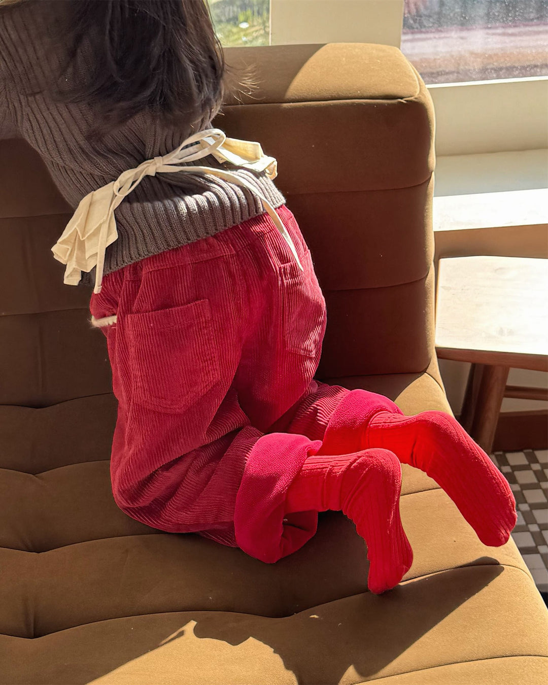 ステッチコーデュロイ裏起毛パンツ