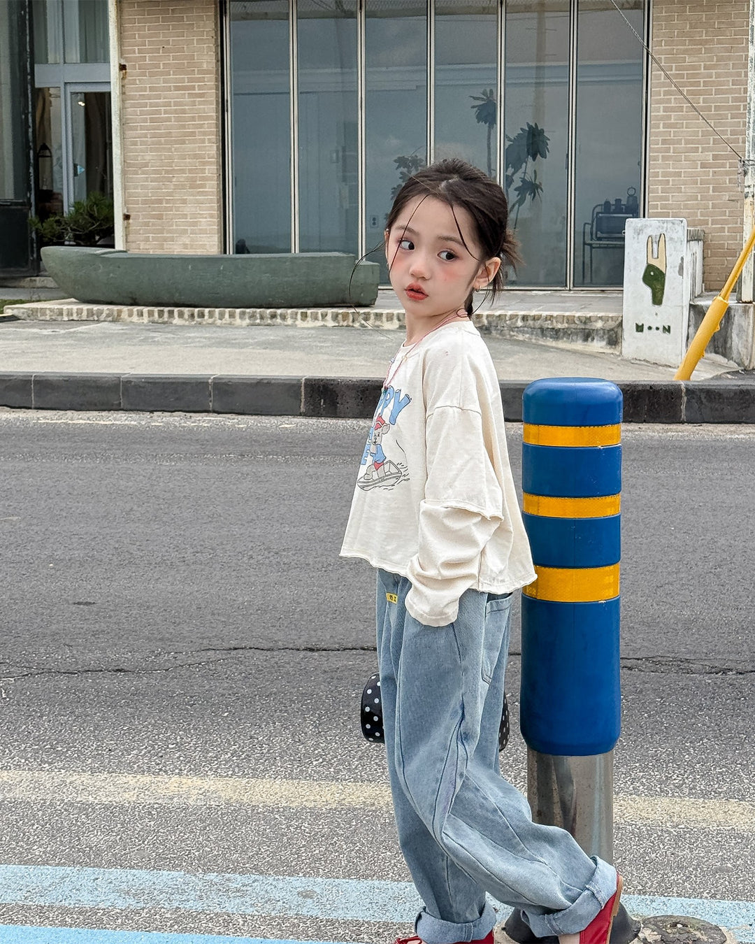 レイヤードショート丈プリントT