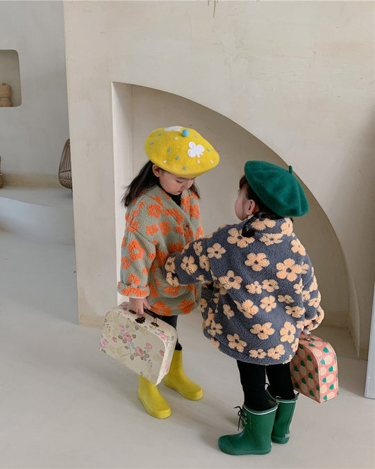 裏起毛フラワーボアV/Nジャケット