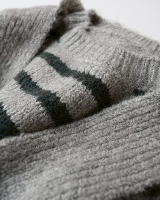 フーディーマフラー付ボーダーニット