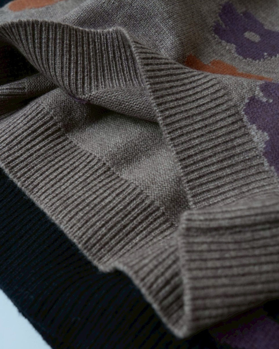 フラワージャガードニット