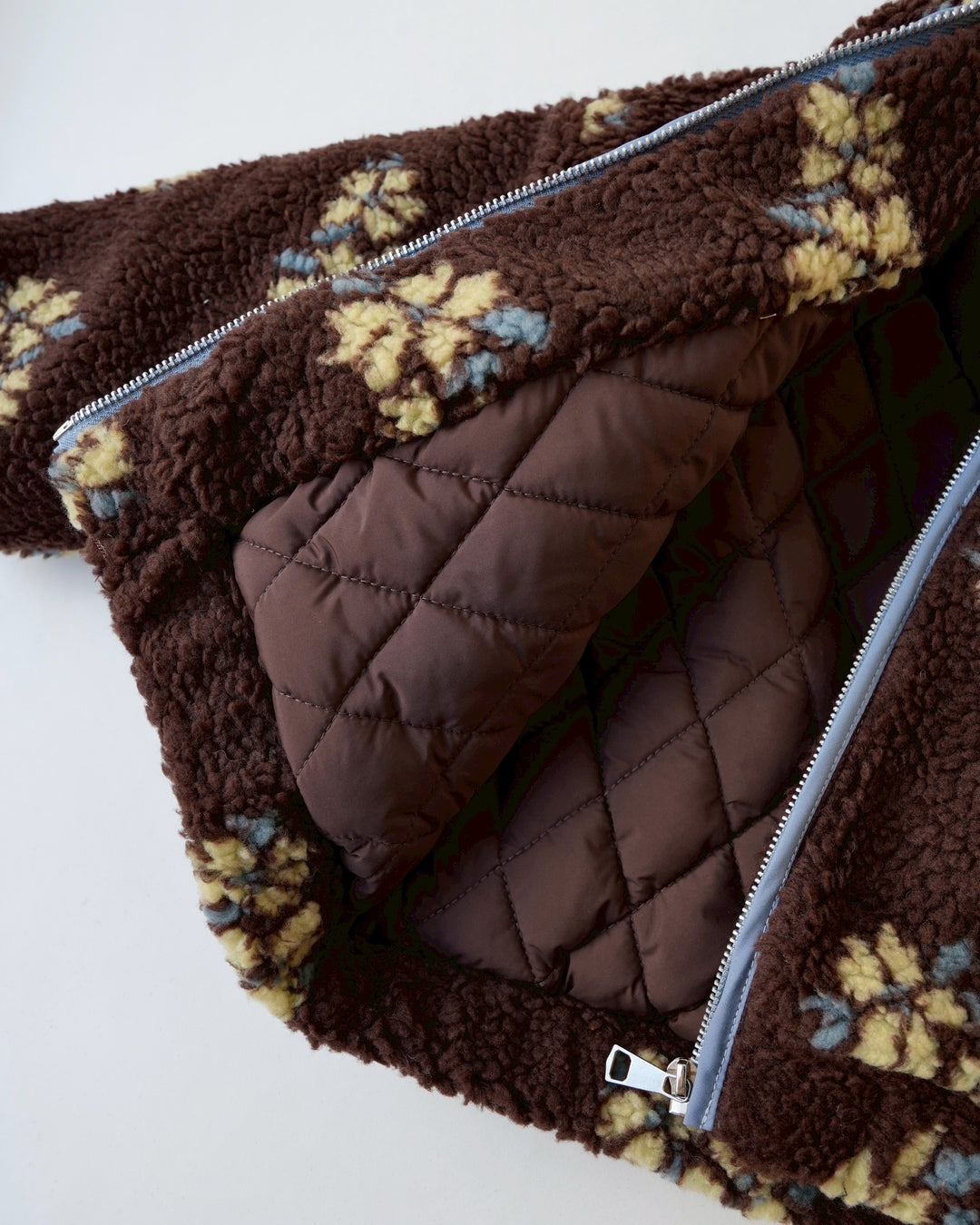 フラワーボアジップブルゾン