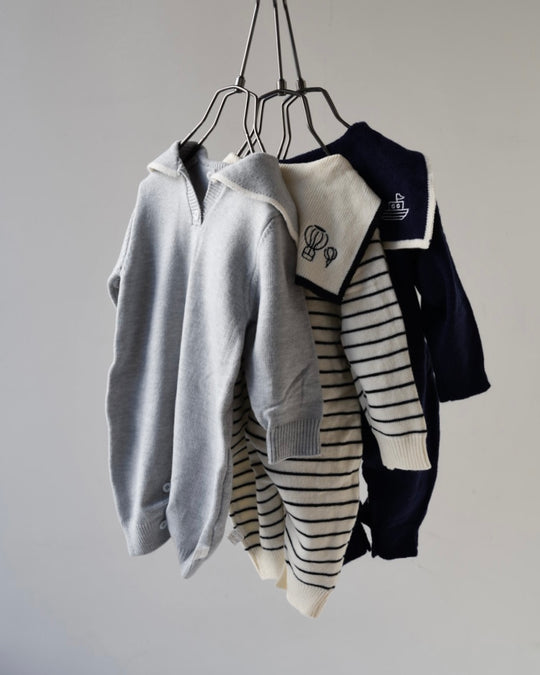 セーラーカラーニットカバーオール